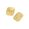 Wholesale Vintage Style Square Stainless Steel 18K Gold Electroplated Earrings For Women