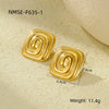 Wholesale Vintage Style Square Stainless Steel 18K Gold Electroplated Earrings For Women