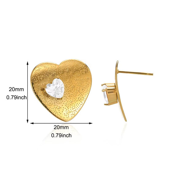 Wholesale Vintage Style Stainless Steel And Imitation Pearls Heart Shape And Diamond Pattern Electroplated Women's Earrings