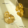 Wholesale Vintage Style Stainless Steel Electroplated Irregular Pleated Flowers Earrings