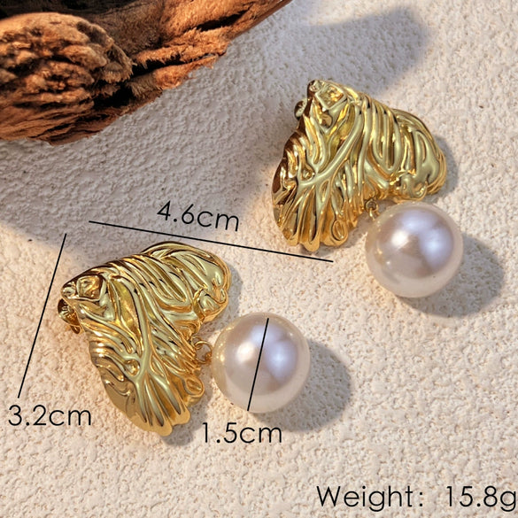 Wholesale Vintage Style Stainless Steel Geometric Earrings With Electroplating For Women