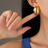 Wholesale Vintage Style Stainless Steel Round Hollow Stud Earrings With Electroplating