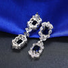 Wholesale Vintage Tassel Sapphire Blue Zircon Earrings Copper Geometric Style