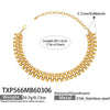 Wholesale Vintage Threerow Rivet Hand Assembled 18K Gold Plated Stainless Steel Necklace And Bracelet For Women