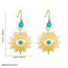 Wholesale Vintage Turquoise Beaded Blue Eye Stainless Steel Goldplated Pendant Jewelry Set For Women