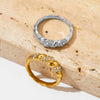 Wholesale Vintage Twisted Thread Geometric Metal Style Stainless Steel Ring With Diamondembedded And Pvd Electroplated