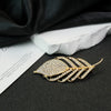 Wholesale Vintage Zinc Alloy Diamondencrusted Leaf Brooch With Electroplating For Women