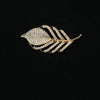 Wholesale Vintage Zinc Alloy Diamondencrusted Leaf Brooch With Electroplating For Women
