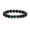 Wholesale Volcanic Stone Beaded Bracelet With Electroplating And Letters Numbers Text Styling