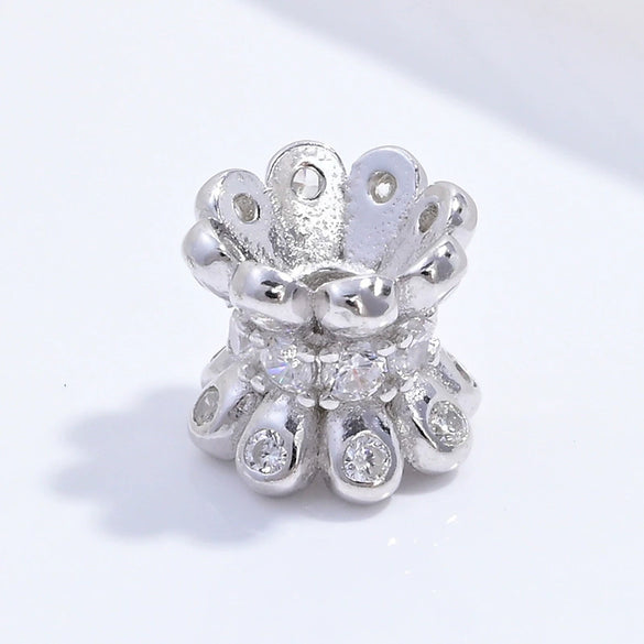Wholesale Waist Beads 925 Sterling Silver Petals Pattern Handmade Diy Light Luxury Style With Zirconia Design