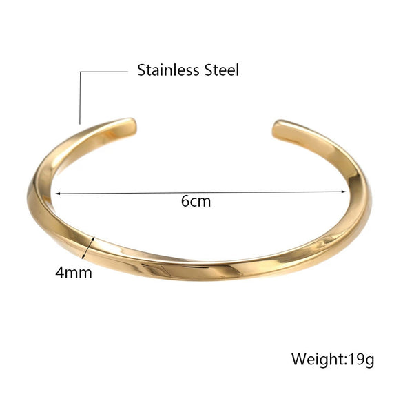 Wholesale Watch Accessories Stainless Steel Geometric Cshaped Open Bracelet For Couples