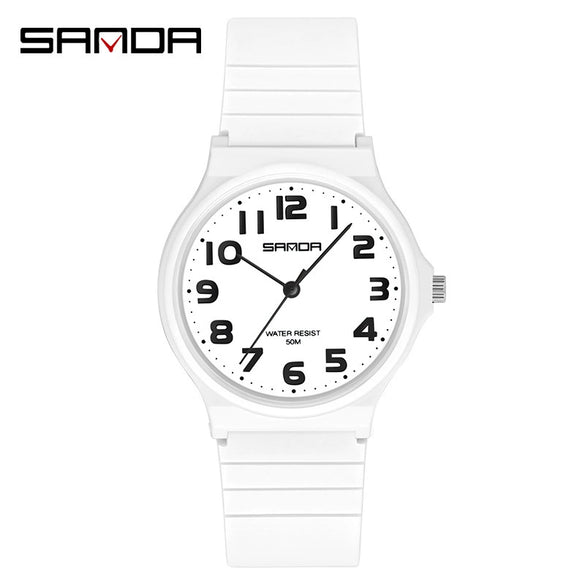 Wholesale Watch Resin Case And Strap Mineral Strengthened Glass Mirror Round Dial For Middle School Girls Leisure Style