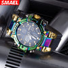Wholesale Watch Resin Plastic Fashion Geometric Round Dual Movement Cold Light Display Outdoor Sports Alarm Clock