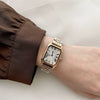 Wholesale Watch Silver Square Retro Style Alloy Case Stainless Steel Band