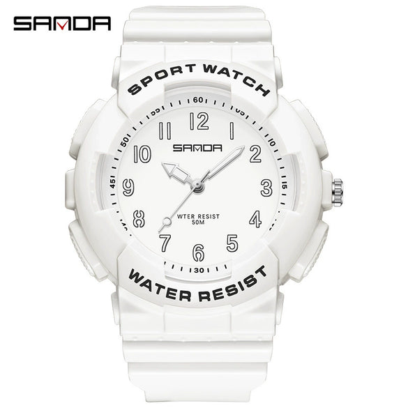Wholesale Watch Tpu Strap Abs Case Acrylic Mirror Small Fresh Style Digital Sports Waterproof For Teenagers And Students
