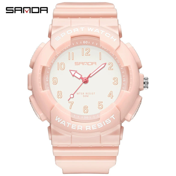 Wholesale Watch Tpu Strap Abs Case Acrylic Mirror Small Fresh Style Digital Sports Waterproof For Teenagers And Students