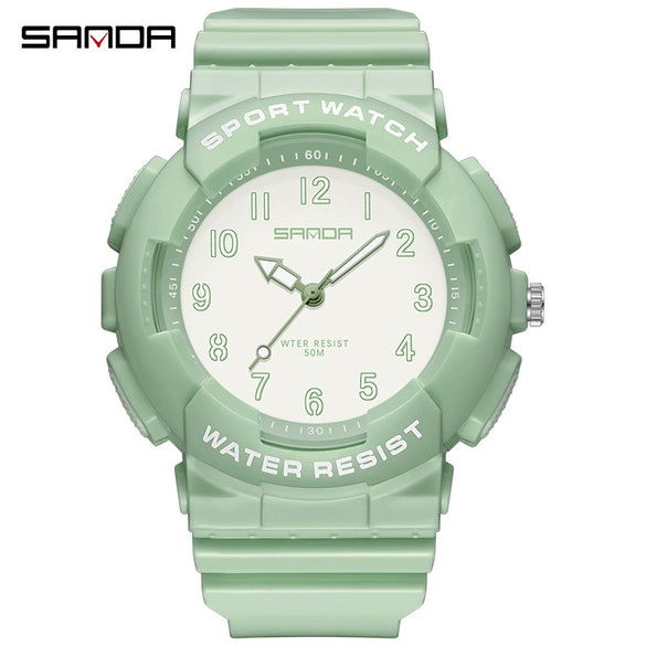 Wholesale Watch Tpu Strap Abs Case Acrylic Mirror Small Fresh Style Digital Sports Waterproof For Teenagers And Students