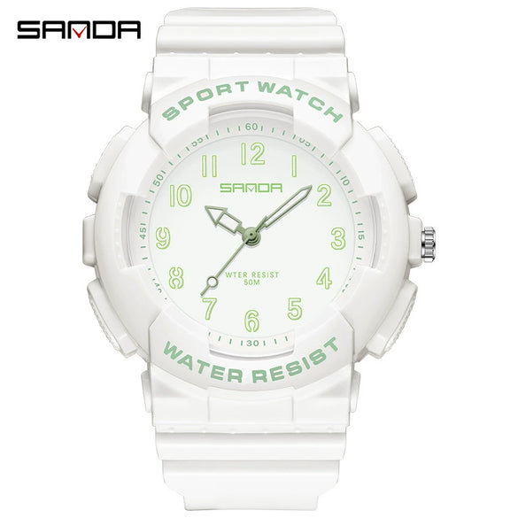 Wholesale Watch Tpu Strap Abs Case Acrylic Mirror Small Fresh Style Digital Sports Waterproof For Teenagers And Students