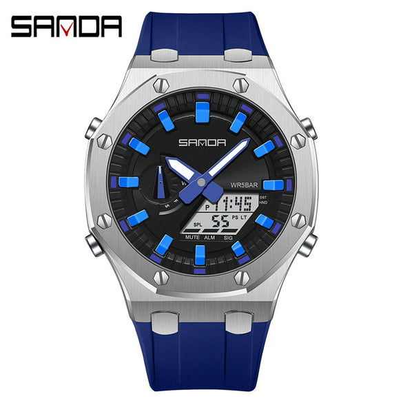 Wholesale Watch Zinc Alloy Acrylic Mirror Silicone Strap Round Dial Multifunction Waterproof Advanced Sense Casual Sports Fashion Light Luxury Style Universal