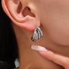 Wholesale Water Drop Color Matching Geometric Stainless Steel Earrings With Electroplating For Women