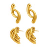 Wholesale Water Drop Color Matching Geometric Stainless Steel Earrings With Electroplating For Women