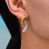 Wholesale Water Drop Color Matching Geometric Stainless Steel Earrings With Electroplating For Women