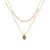 Wholesale Water Drop Necklace Geometric Stainless Steel Double O Chain Jewelry With Dripping Oil Treatment For Women