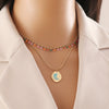 Wholesale Water Drop Necklace Geometric Stainless Steel Double O Chain Jewelry With Dripping Oil Treatment For Women