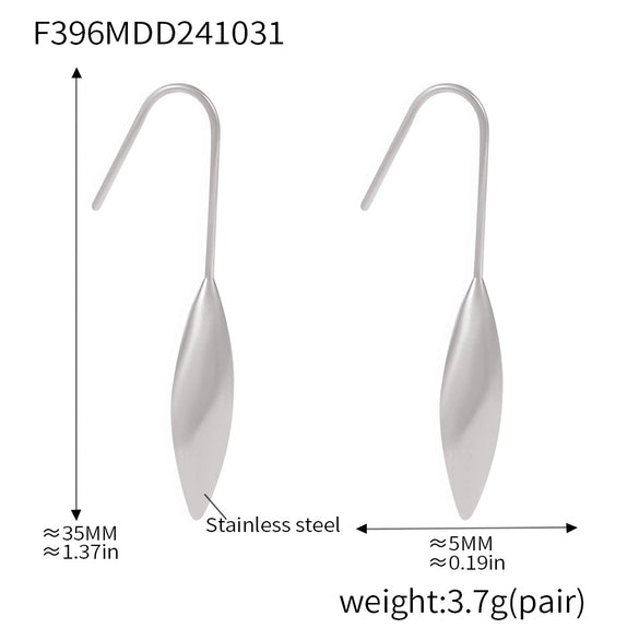 Wholesale Water Drop Shape Geometric Stainless Steel Electroplated 18K Gold Ear Hook Earrings For Women