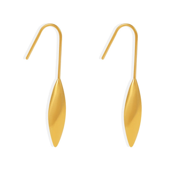 Wholesale Water Drop Shape Geometric Stainless Steel Electroplated 18K Gold Ear Hook Earrings For Women