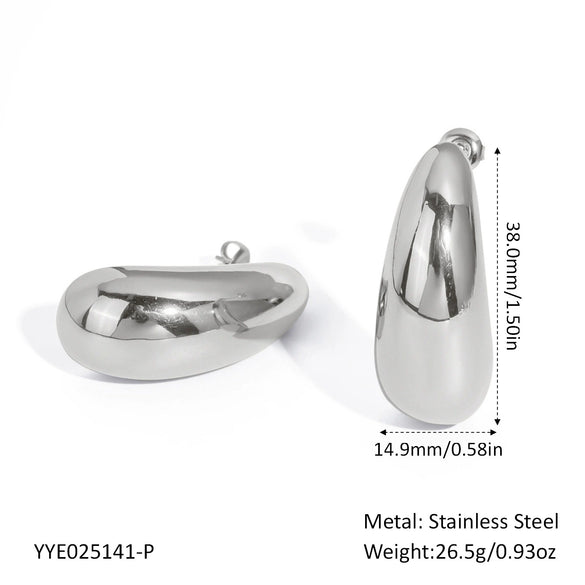 Wholesale Water Drop Shape Stainless Steel Earrings With Pvd Furnace Vacuum Real Gold Plating Photosensitive Non Fading Surface Light Luxury And Fashion Style For Women