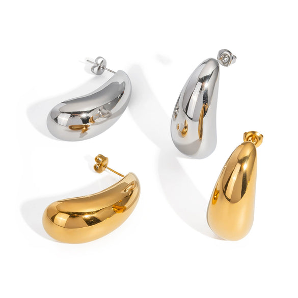 Wholesale Water Drop Shape Stainless Steel Earrings With Pvd Furnace Vacuum Real Gold Plating Photosensitive Non Fading Surface Light Luxury And Fashion Style For Women