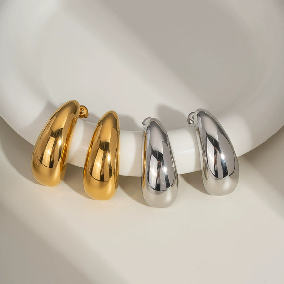 Wholesale Water Drop Shape Stainless Steel Earrings With Pvd Furnace Vacuum Real Gold Plating Photosensitive Non Fading Surface Light Luxury And Fashion Style For Women