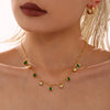 Wholesale Water Drop Zircon Clavicle Necklace In Stainless Steel With Geometric Pattern And Electroplating For Women