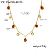 Wholesale Water Drop Zircon Clavicle Necklace In Stainless Steel With Geometric Pattern And Electroplating For Women