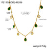 Wholesale Water Drop Zircon Clavicle Necklace In Stainless Steel With Geometric Pattern And Electroplating For Women