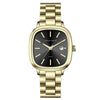 Wholesale Waterproof Quartz Men's Watch With Japanese Movement Square Dial Metal Case Stainless Steel Strap And Buckle Spiral Crown Mineral Reinforced Glass Mirror