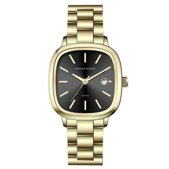 Wholesale Waterproof Quartz Men's Watch With Japanese Movement Square Dial Metal Case Stainless Steel Strap And Buckle Spiral Crown Mineral Reinforced Glass Mirror
