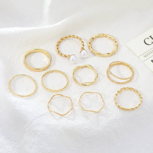 Wholesale Wave Twist Opening Pearl Ring In Alloy With Goldplated Artificial Gemstones And Electroplating Treatment