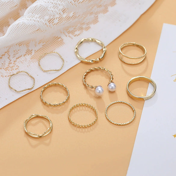 Wholesale Wave Twist Opening Pearl Ring In Alloy With Goldplated Artificial Gemstones And Electroplating Treatment