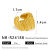 Wholesale Wavy Pleated Open Geometric Stainless Steel Ring 18K Gold Plated For Women