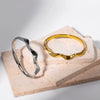 Wholesale Wavy Road Personality Titanium Steel And Stainless Steel Bracelet With 18K Furnace Vacuum Plating