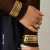 Wholesale Wheat Ear Stainless Steel 18K Gold Plated Geometric Bracelet Set