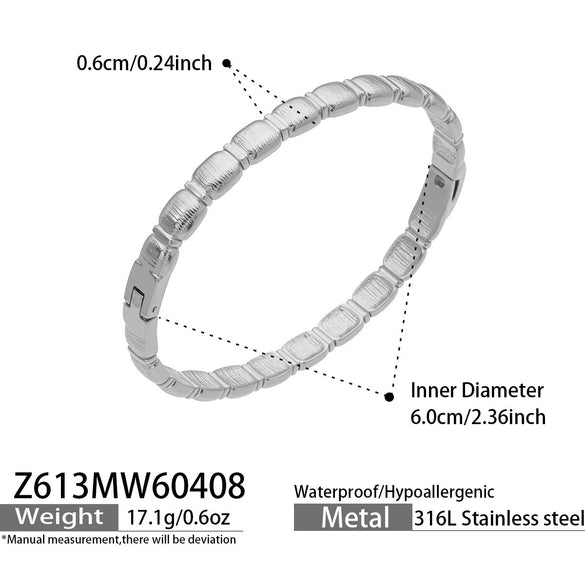 Wholesale Wheat Ear Stainless Steel 18K Gold Plated Geometric Bracelet Set
