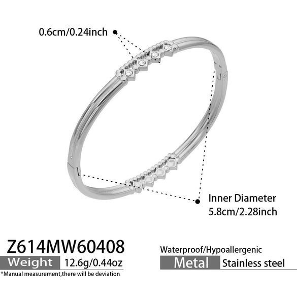Wholesale Wheat Ear Stainless Steel 18K Gold Plated Geometric Bracelet Set
