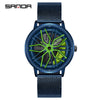 Wholesale Wheel Casual Men's Alloy Belt Quartz Watch With Round Dial And Stainless Steel Clasp
