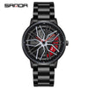 Wholesale Wheel Casual Men's Alloy Belt Quartz Watch With Round Dial And Stainless Steel Clasp