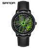 Wholesale Wheel Casual Men's Alloy Belt Quartz Watch With Round Dial And Stainless Steel Clasp