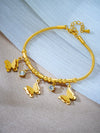 Wholesale White Butterfly Flower Design Titanium Steel Bracelet With Electroplating Geometric Styling Lovely Style Unisex