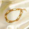 Wholesale Wide Chain Cross Buckle Bracelet Vacuum Electroplated 18K Gold Stainless Steel Women's Jewelry Geometric Style